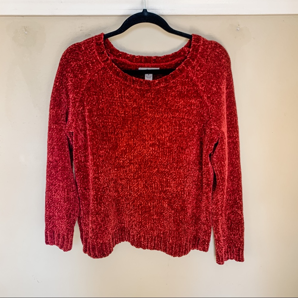 Deep Red Chenille Sweater